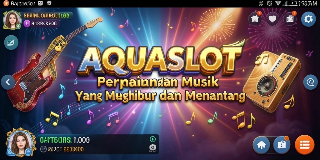 Screenshot gameplay AQUASLOT yang penuh warna dan interaktif.