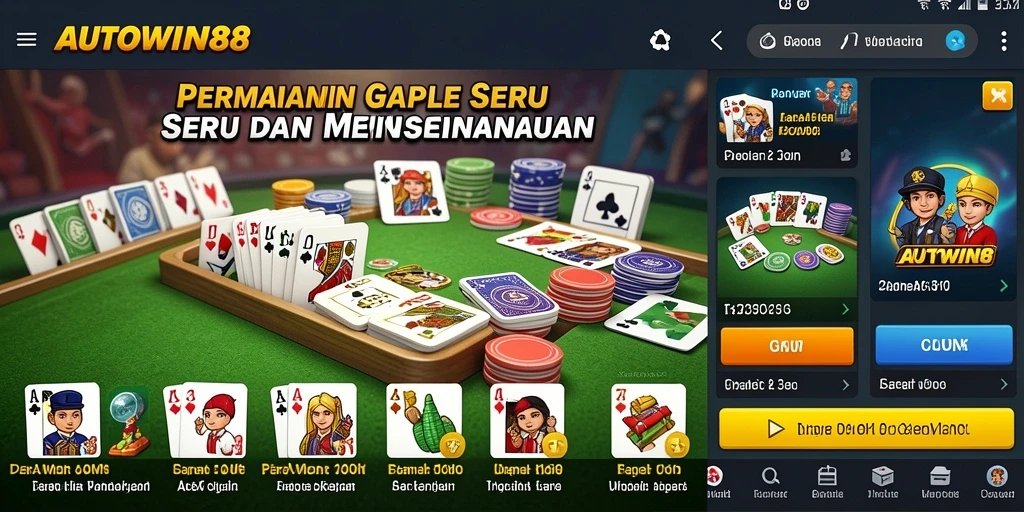 Screenshot gameplay AUTOWIN88 yang menampilkan keseruan bermain Gaple.