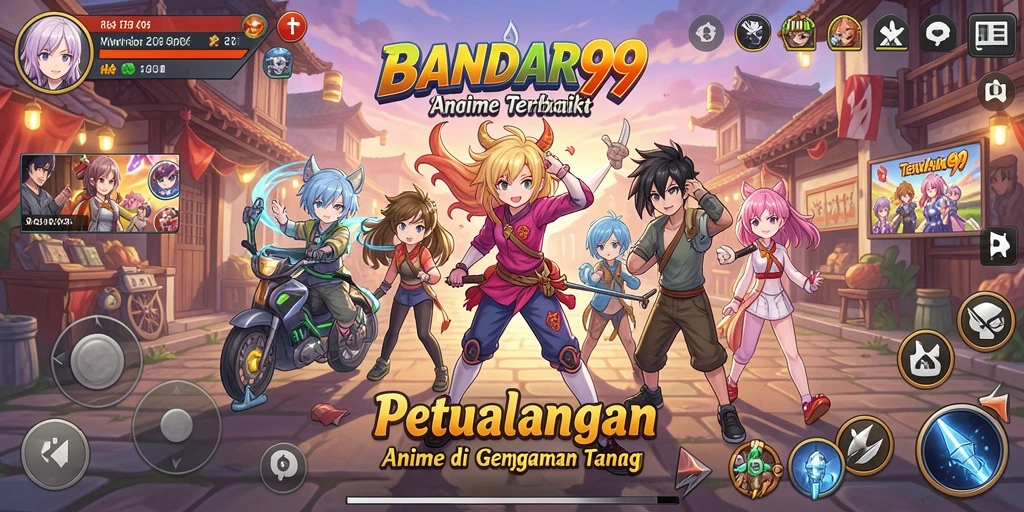 Tampilan gameplay yang menarik dengan karakter Anime yang penuh warna.