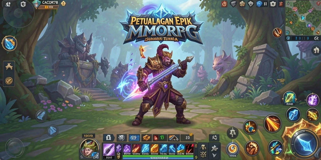 Screenshot gameplay CACOR78 menampilkan aksi petualangan MMORPG yang mendebarkan.