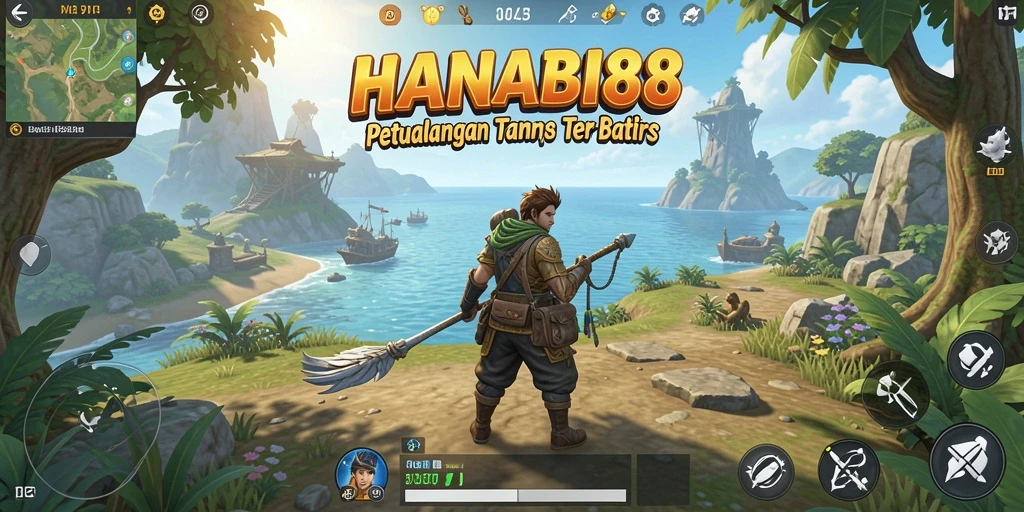 Screenshot menampilkan eksplorasi mendalam di dunia terbuka HANABI88.