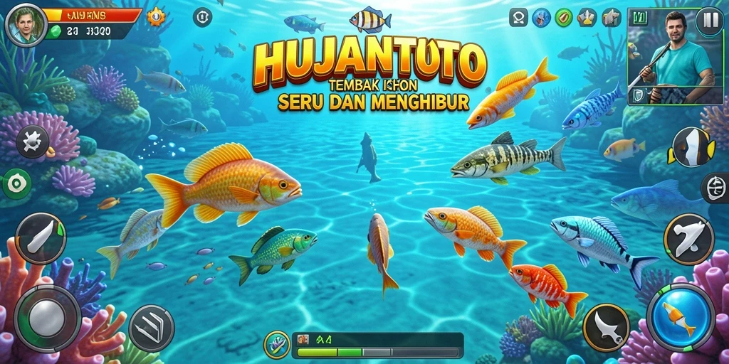 Tampilan seru gameplay Tembak Ikan HUJANTOTO.
