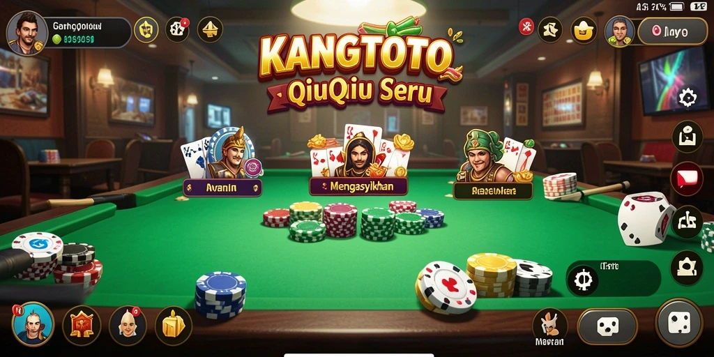 Screenshot gameplay KANGTOTO yang menampilkan aksi QiuQiu seru.