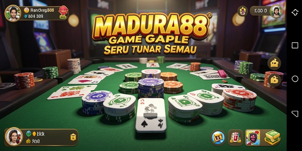 Tampilan menarik dari gameplay Gaple di MADURA88.