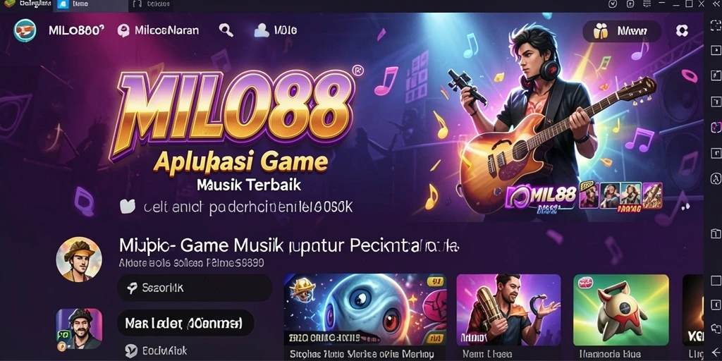 Tangkapan layar utama MILO88 menampilkan gameplay mengasyikkan dengan berbagai mode musik.
