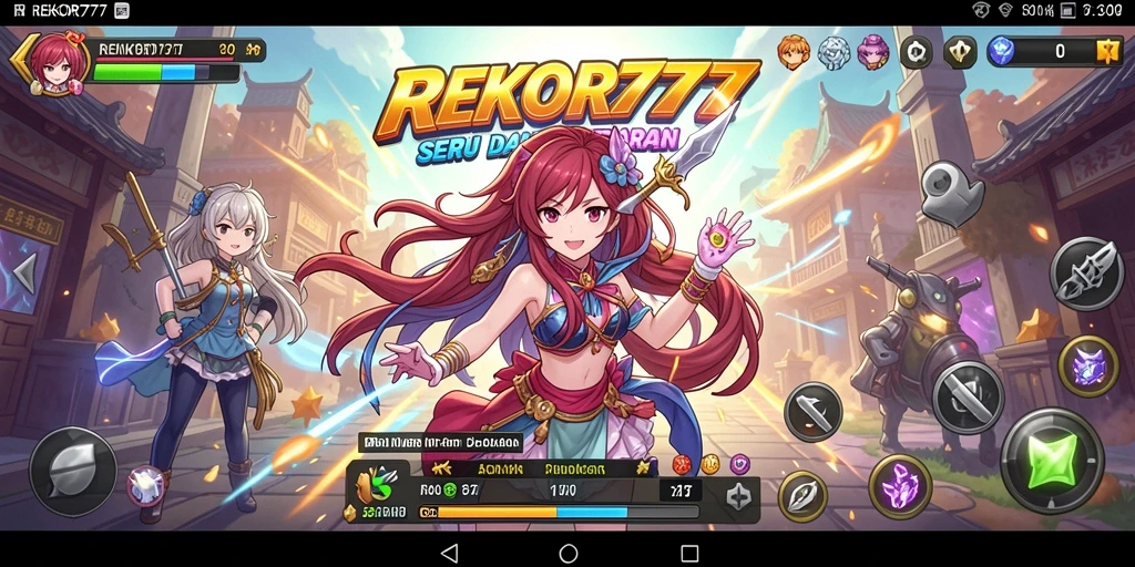 Tampilan gameplay seru dari REKOR777 dengan karakter Anime yang menawan.