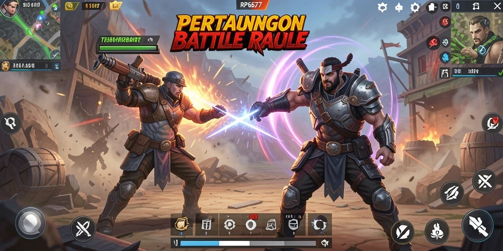 Screenshot gameplay intens dari RP6677 dalam laga Battle Royale.