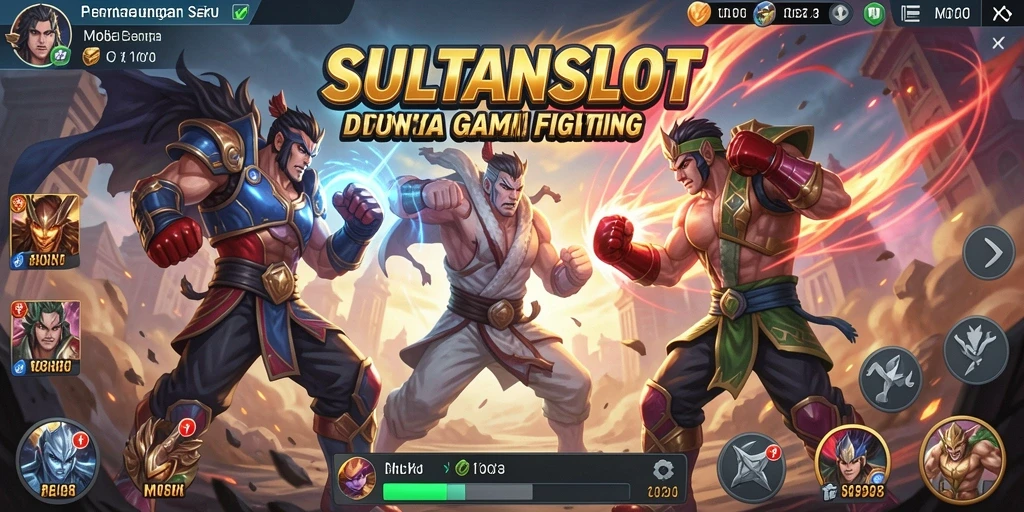 Screenshot utama SULTANSLOT menampilkan aksi pertarungan yang mendebarkan.
