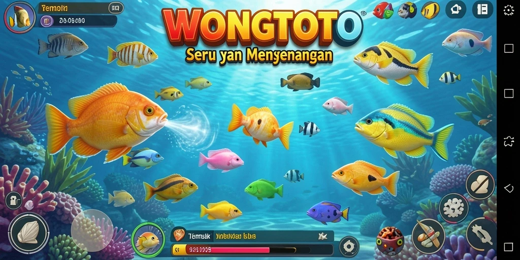 Tampilan gameplay WONGTOTO menyenangkan saat menembak ikan.