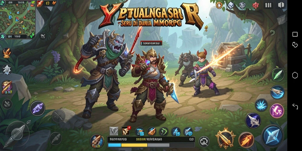 Screenshot menampilkan aksi seru dalam permainan MMORPG YYRR.